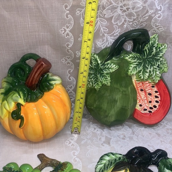 Wall kitchen decoration resin ceramic fruit pumpkin strawberries grapes papaya - Picture 3 of 10